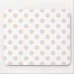 Tan polka dots musmatta<br><div class="desc">Tan polka dots på vit bakgrund</div>