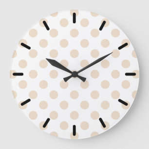 Tan polka dots stor klocka