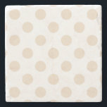 Tan polka dots underlägg sten<br><div class="desc">Tan polka dots på vit bakgrund</div>