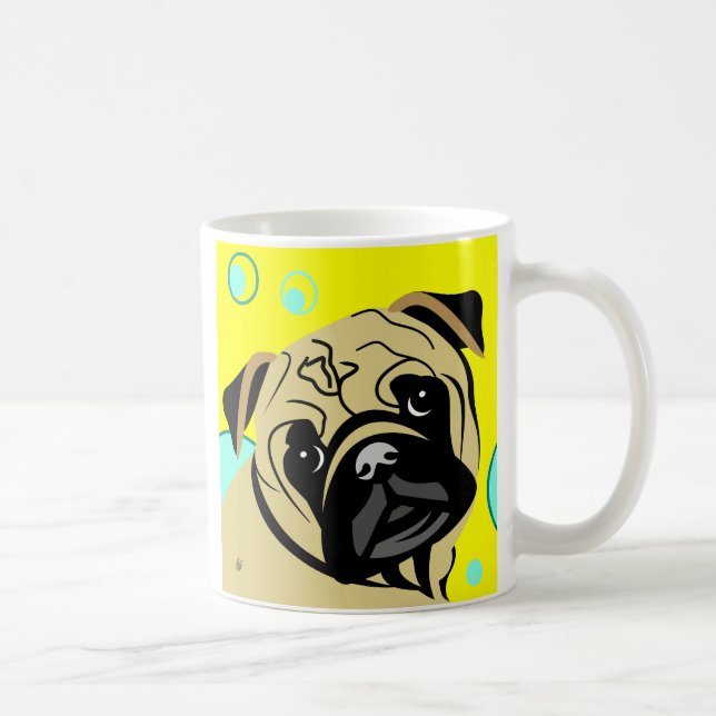 Tan Pug Hund Kaffemugg (Höger)