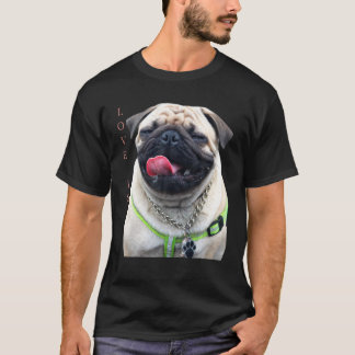 Tan Pug Women Manar Pug Mamma Pappa Life Te Kärlek T Shirt