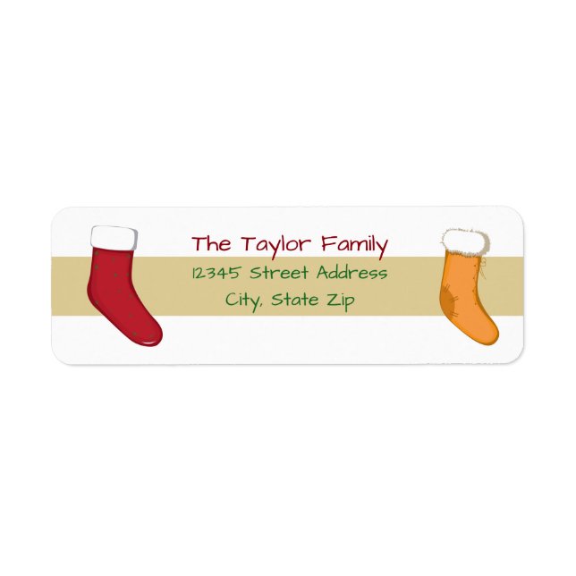 Tan Rand Stocking - Return Address Label Returadress Etikett (Framsidan)