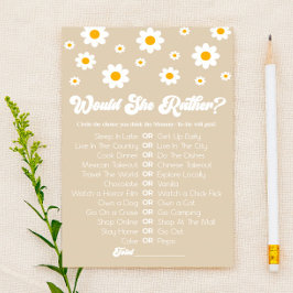 Tan Retro-Daisyn skulle hon hellre se babyskor spe Brevpapper