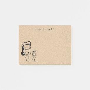 Tan Retro Housefru Reminder Post-it Notes Block