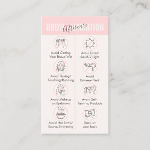 Tan Rosa Brow Lamination Aftercare Adress Visitkort