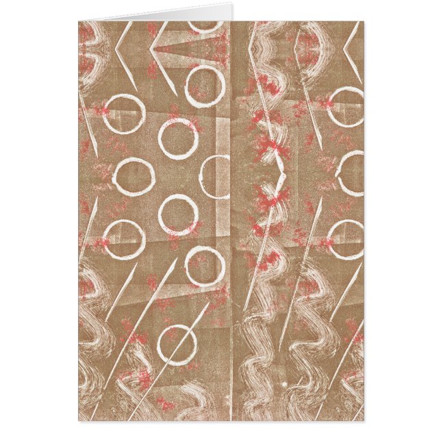 Tan Rust White-Abstrakt Hälsningskort (Framsidan)