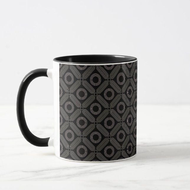 Tan Shapes on Black Mugg (Vänster)