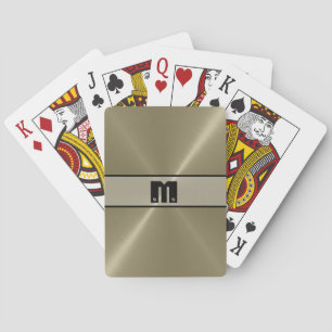 Tan Shiny Stainless Steel Metall 5 Spelkort