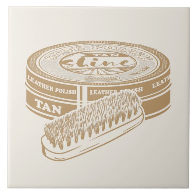 Tan shoepolitin pop art kakelplatta (Framsidan)