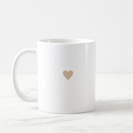Tan Simple Heart Beige Caramel Modern Minimal Chic Kaffemugg