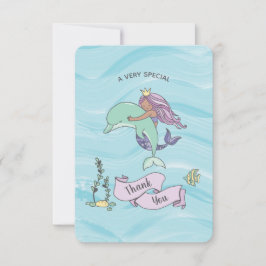 Tan Skin Lila Sjöjungfru med Dolphin Tack Kort