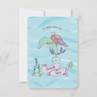 Tan Skin Lila Sjöjungfru med Dolphin Tack Kort