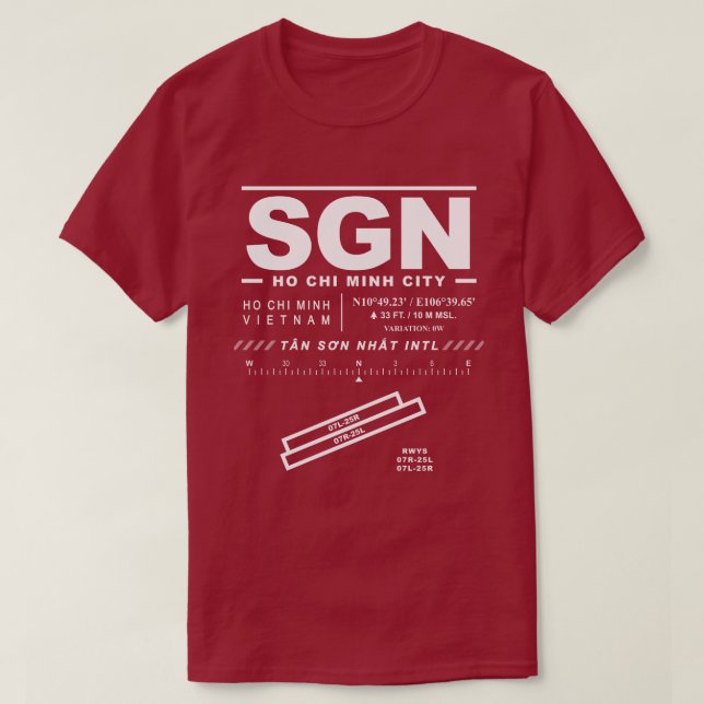 Tan Son Nhat Internationell Airport SGN T Shirt (Design framsida)