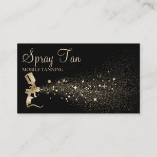 Tan Spray Flaska Sparkling Guld Visitkort