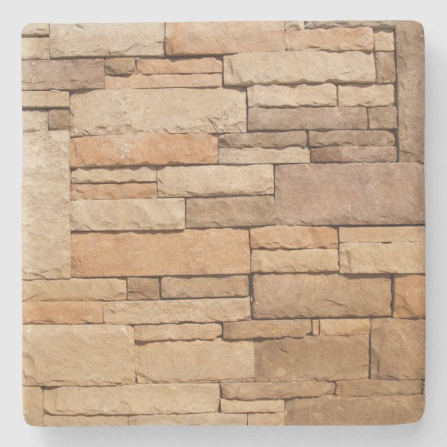 Tan Stone Textured Wall, Square underlägg (Framsidan)