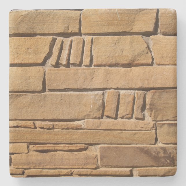 Tan Stone Textured Wall, Square underlägg (Framsidan)