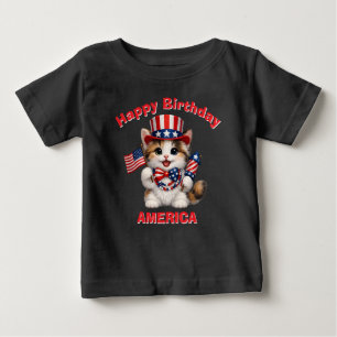 Tan, svart & vit kattunge (1r) Patriotisk barn t-s T Shirt