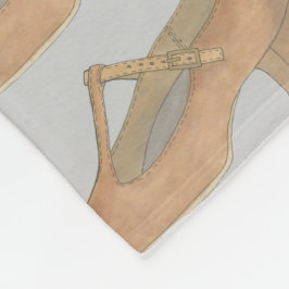 Tan T-Strap Musical Teater Character Shoe Dance Fleecefilt