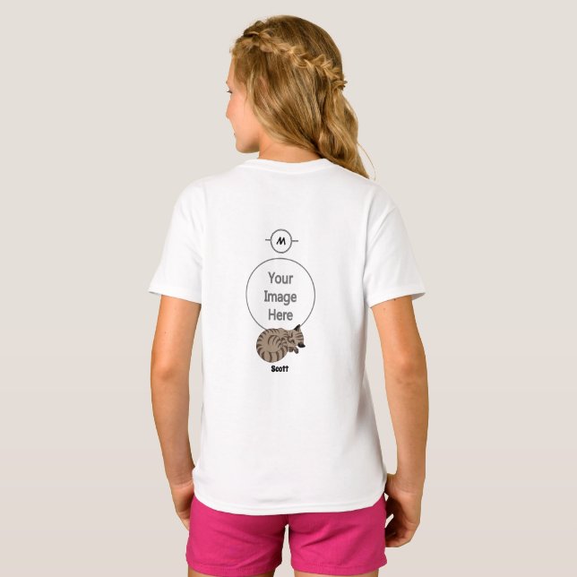 Tan Tabby Kitten Ssov Namn bricka T Shirt (Hel baksida)