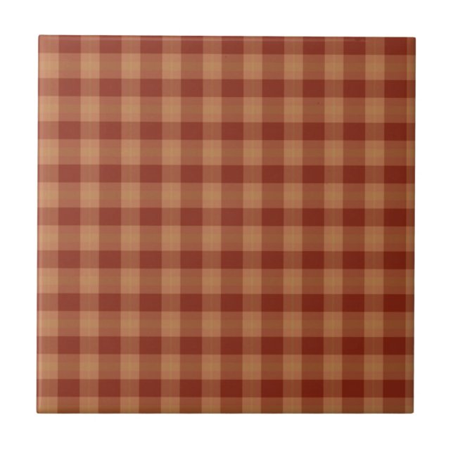 Tan Tartan Ceramic Tile Kakelplatta (Framsidan)