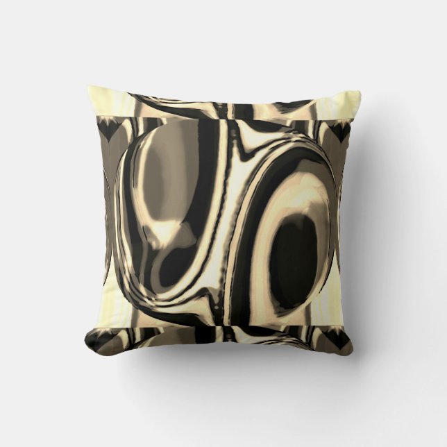 Tan Taupe Beige Brown Circular Geometric Design Kudde (Framsida)