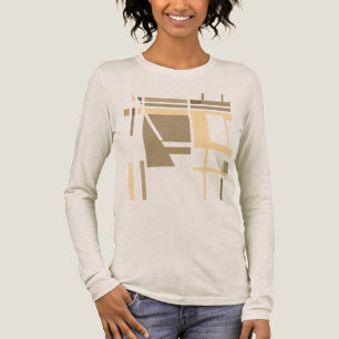 Tan Taupe Cream Geometric MCM-inspirerade rutor T Shirt
