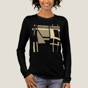 Tan Taupe Cream Geometric MCM-inspirerade rutor T Shirt