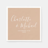 Tan Taupe Elegant Signatur Skript Bröllop