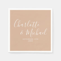 Tan Taupe Elegant Signatur Skript Bröllop