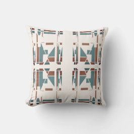 Tan Teal Blue White Southwest look Large Mosaics Kudde