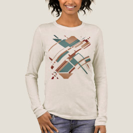Tan Teal Rust Slanted MCM-utseende Geometrisk Abst T Shirt