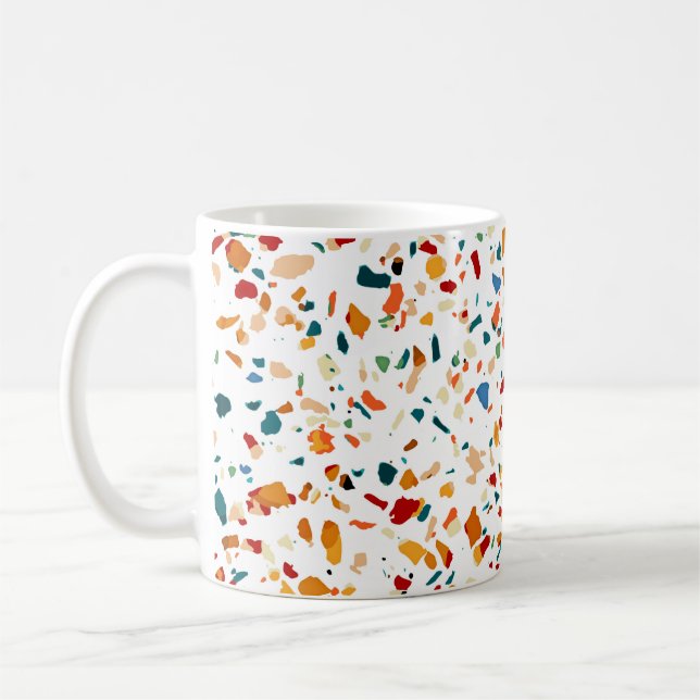 Tan Terrazzo | Eclectic Quirky Confetti-målning | Kaffemugg (Vänster)