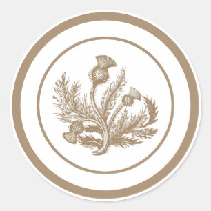 Tan Thistle Runt Klistermärke