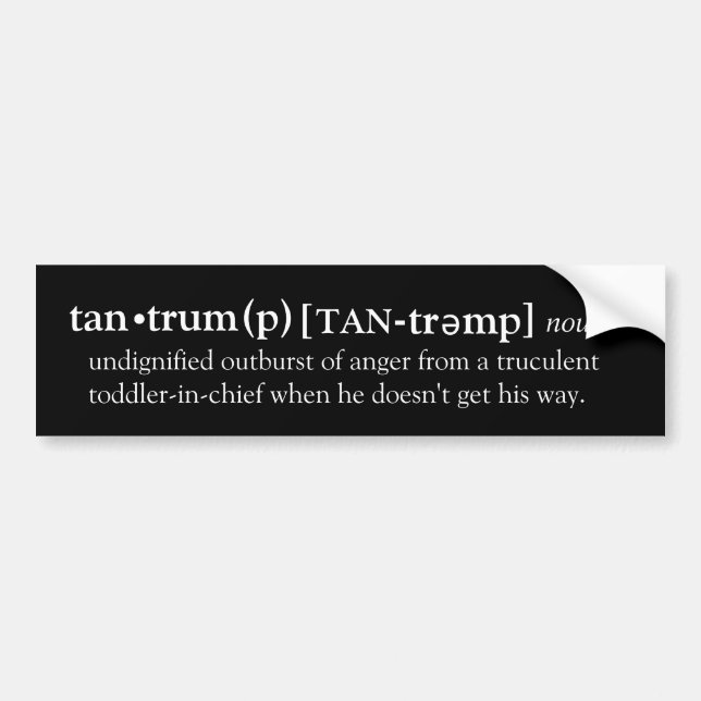Tan-trum(p) definierad stötfångare bildekal (Framsidan)