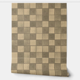 Tan vanlig panel mönster Vinyl Tapet