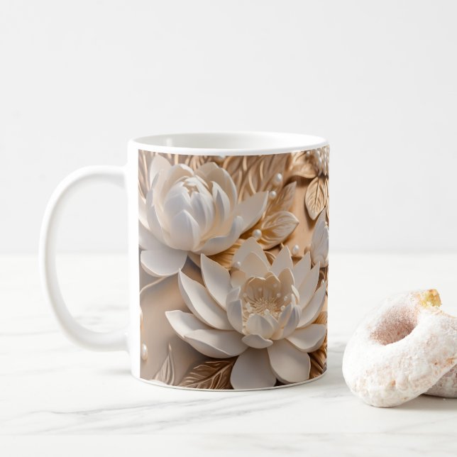 Tan Vatten Lilly, Tittar med 3D Kaffemugg (Med munk)