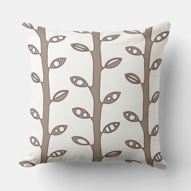 Tan VINES Retro DESIGN Dekorativ kudde (Framsida)