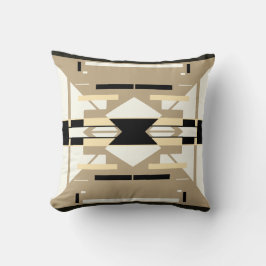 Tan White Black Southwest look Mosaic Abstrakt Kudde