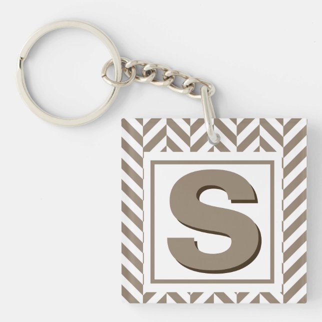 Tan White Herringbone Monogram (Framsidan)