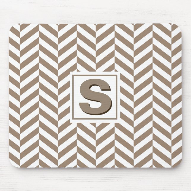 Tan White Herringbone Monogram Musmatta (Framsidan)
