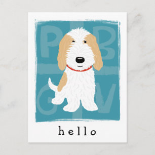 Tan & White PBGV Vykort