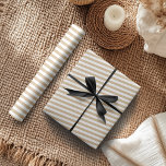 Tan White Simple Vågrät stripe Presentpapper<br><div class="desc">Papper radbrytning av tunt Vågrät och vitt enkelt</div>