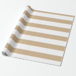 Tan White Wide Vågrät Stripe Presentpapper<br><div class="desc">Papper radbrytning av Vågrät Tan och White Wide Wide Wrapped</div>