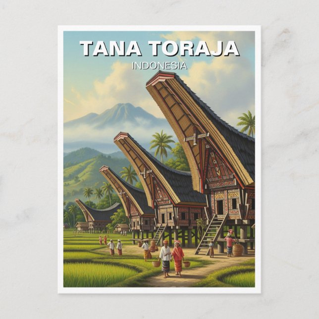 Tana Toraja Indonesia Travel Vykort (Framsida)