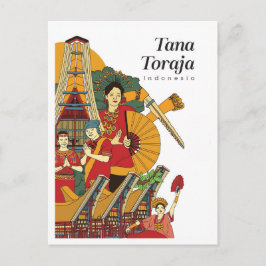 Tana Toraja Indonesien Resa Vykort