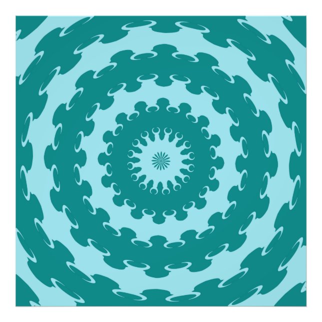 Tanager Turkos och Teal Blå Halvmåne Grönkål Fototryck (Framsidan)
