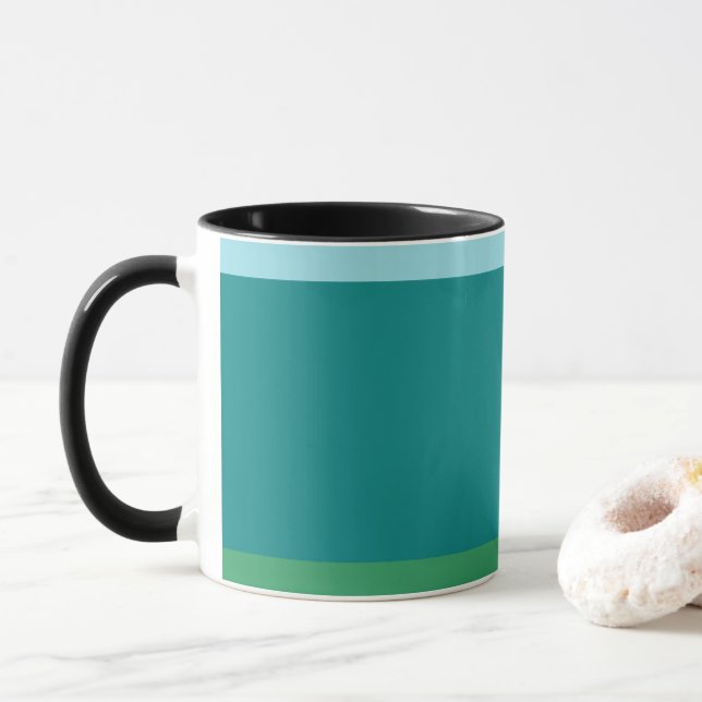 Tanager Turkos, Tealblå och Kellygrön Horisontell Mugg (Med munk)