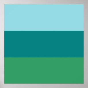 Tanager Turkvoise, Teal Blue and Kelly Grönt Horiz Poster