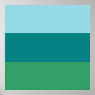 Tanager Turkvoise, Teal Blue and Kelly Grönt Horiz Poster