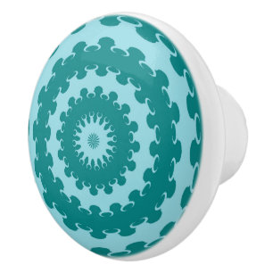 Tanager Turquoise och Teal Blue Crescent Måne Kale Knopp
